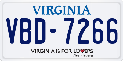 VA license plate VBD7266