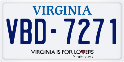 VA license plate VBD7271