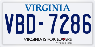 VA license plate VBD7286