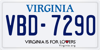 VA license plate VBD7290