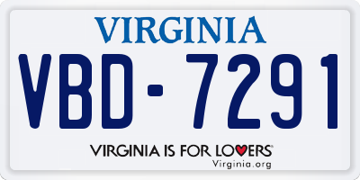 VA license plate VBD7291