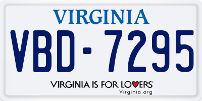 VA license plate VBD7295