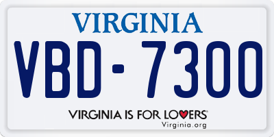 VA license plate VBD7300