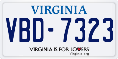 VA license plate VBD7323