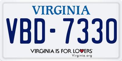 VA license plate VBD7330