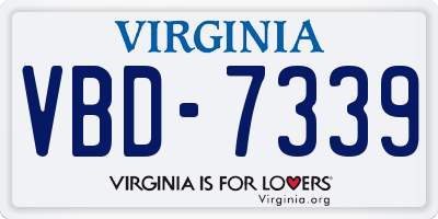 VA license plate VBD7339