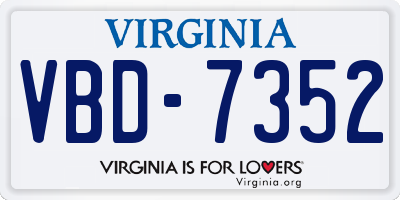 VA license plate VBD7352