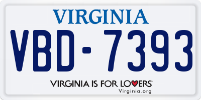 VA license plate VBD7393