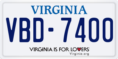 VA license plate VBD7400