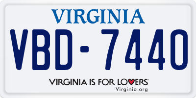 VA license plate VBD7440