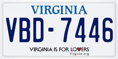 VA license plate VBD7446