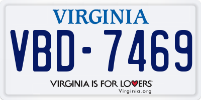 VA license plate VBD7469