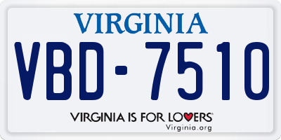 VA license plate VBD7510