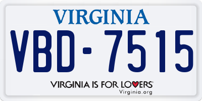 VA license plate VBD7515