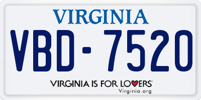 VA license plate VBD7520
