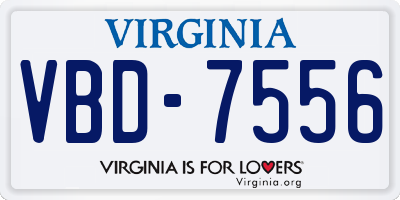 VA license plate VBD7556