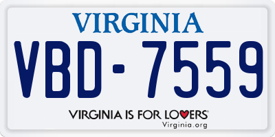 VA license plate VBD7559