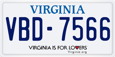 VA license plate VBD7566