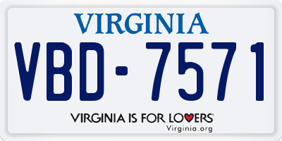 VA license plate VBD7571