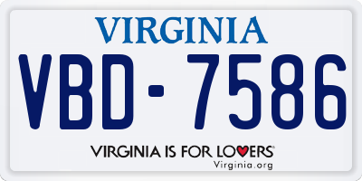 VA license plate VBD7586