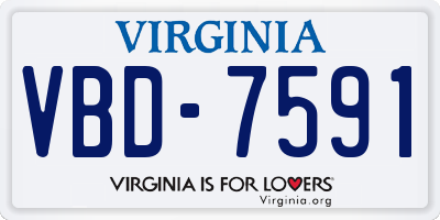 VA license plate VBD7591