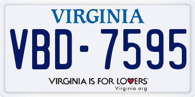 VA license plate VBD7595