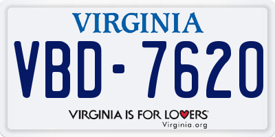 VA license plate VBD7620