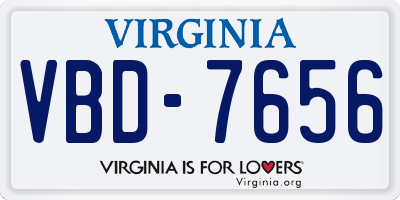 VA license plate VBD7656