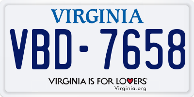VA license plate VBD7658