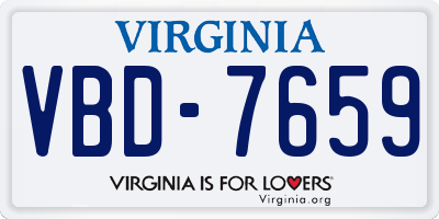 VA license plate VBD7659