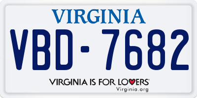 VA license plate VBD7682