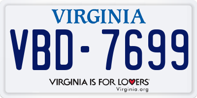 VA license plate VBD7699