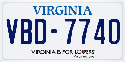 VA license plate VBD7740