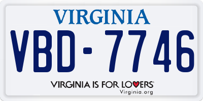 VA license plate VBD7746