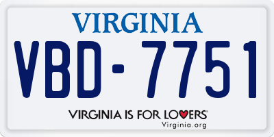 VA license plate VBD7751