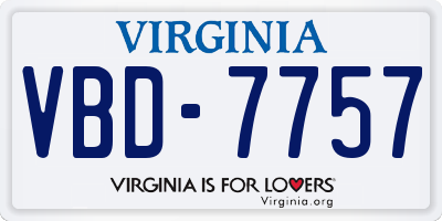 VA license plate VBD7757