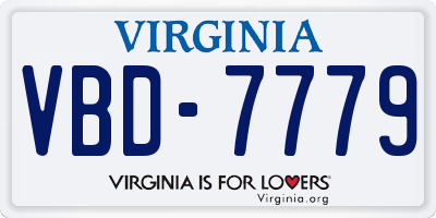 VA license plate VBD7779