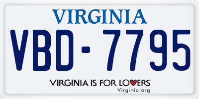 VA license plate VBD7795