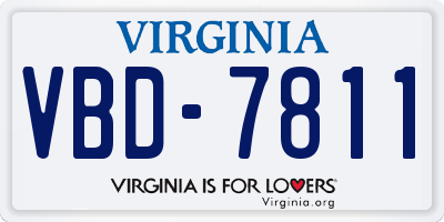 VA license plate VBD7811