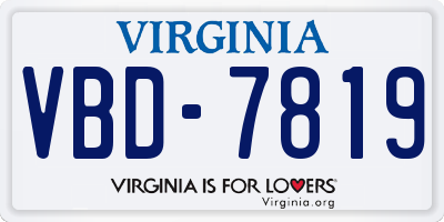 VA license plate VBD7819