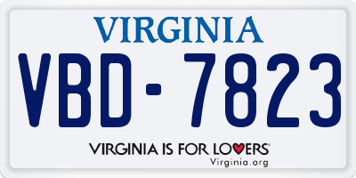 VA license plate VBD7823