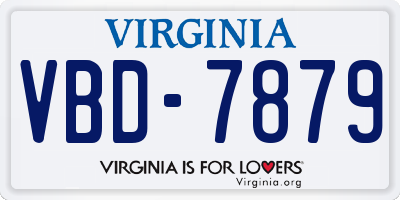 VA license plate VBD7879