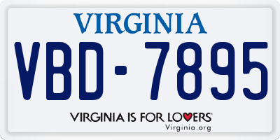 VA license plate VBD7895