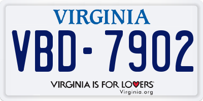 VA license plate VBD7902