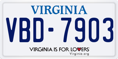 VA license plate VBD7903