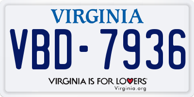 VA license plate VBD7936