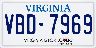 VA license plate VBD7969