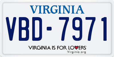 VA license plate VBD7971