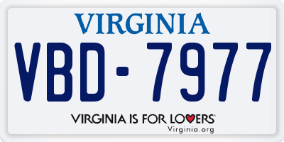 VA license plate VBD7977