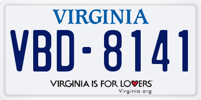 VA license plate VBD8141
